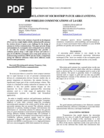 Design and Simulation of Microstrip Patch Arrayantenna For Wireless Communications at 24 GHZ