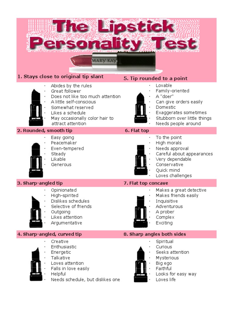 Lipstick Personality Test PDF