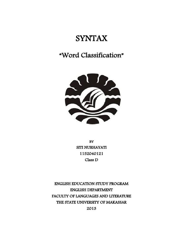 Word Classification in English Education | PDF | Foreign Language Studies