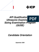 2012 QUSE Sizing Examination CandidateOrientation