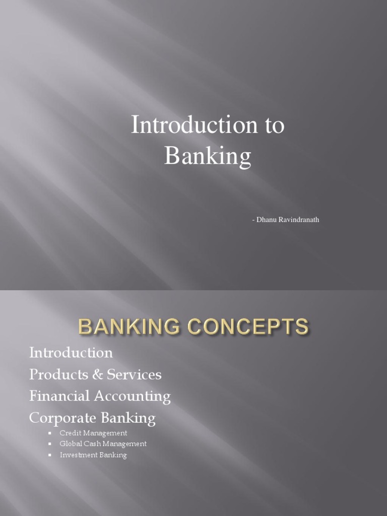Introduction to Banking Concepts | PDF | Securities (Finance) | Banks