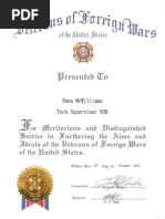 vfw certificate of appreciation