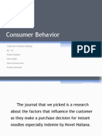 Consumer Behavior: Customer Decision Making By: C6 Desy Hazizah Gita Atiko Intan Kurniawati Luksi Damanik