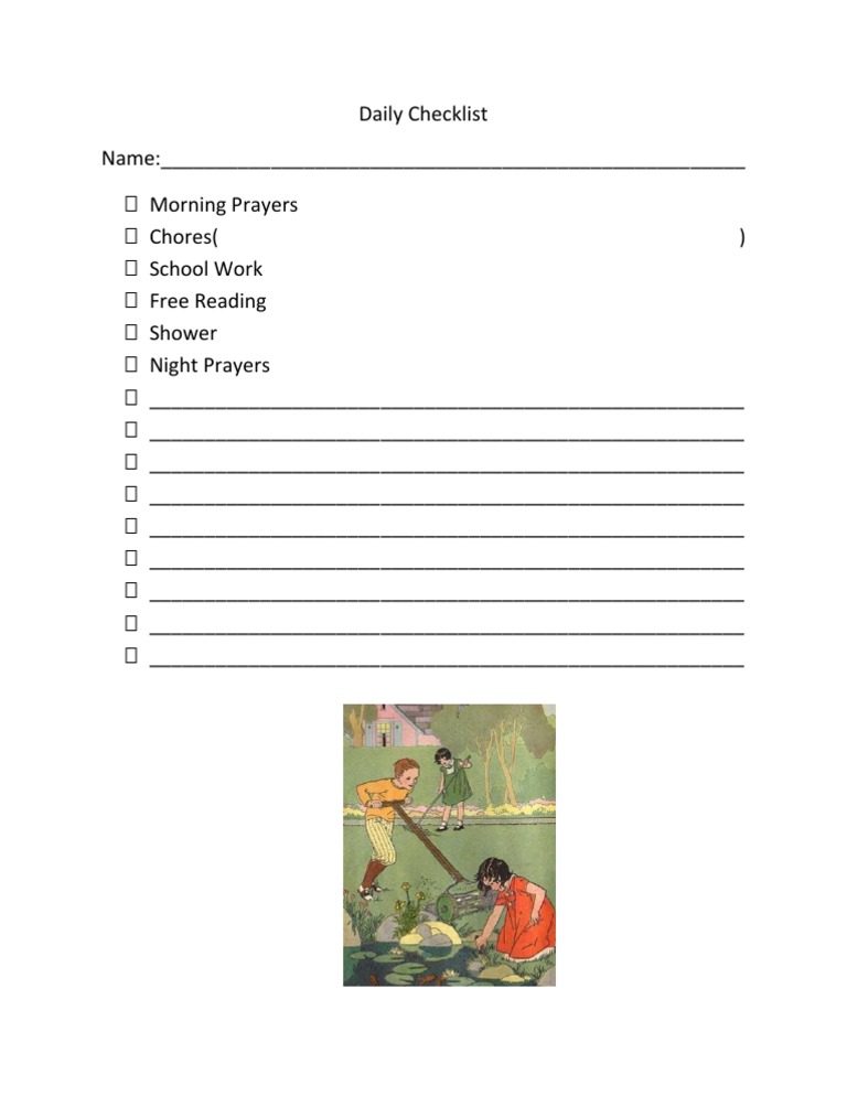 Daily Routine Checklist Template | PDF