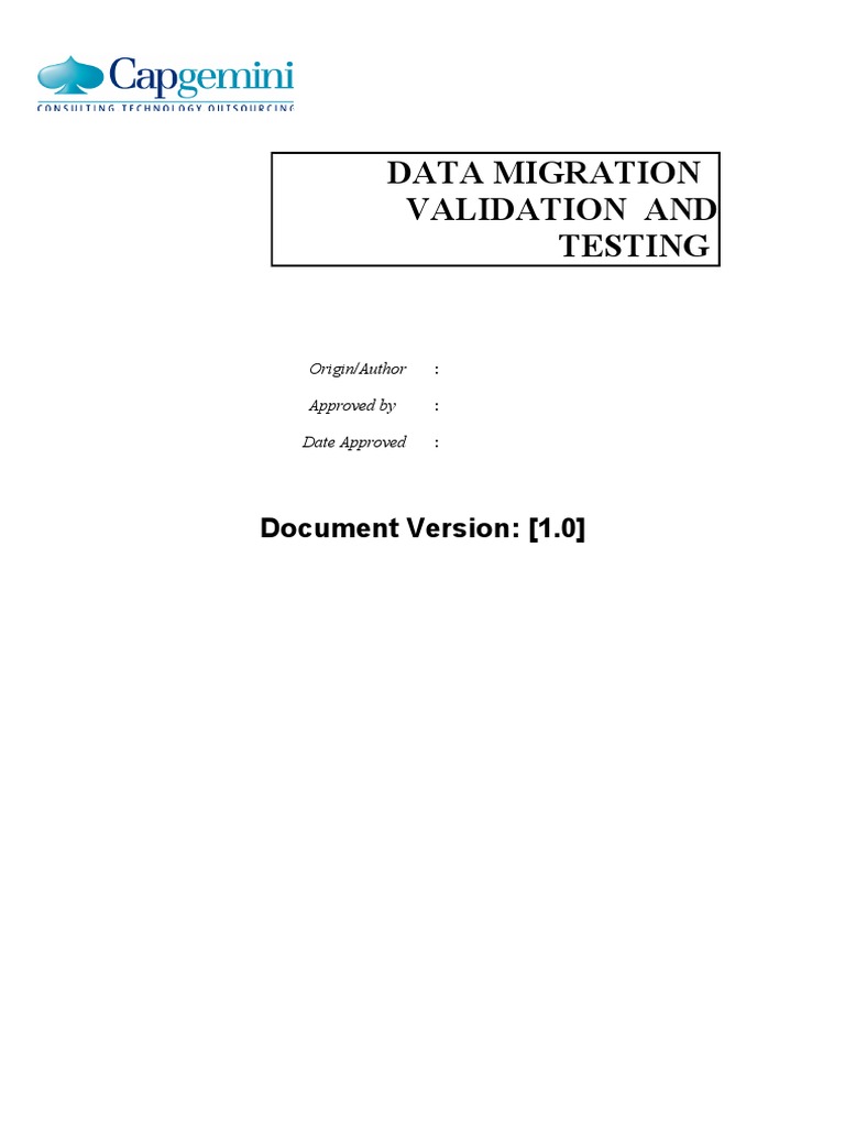 Data Migration Testing Strategy Document | PDF | Software Testing ...