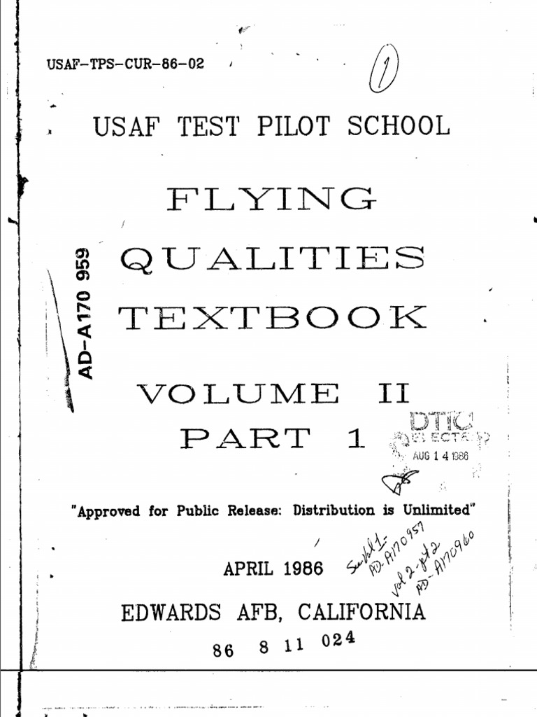 Usaf Test Pilot School Flying Qualities Pdf Rotation Around A Fixed