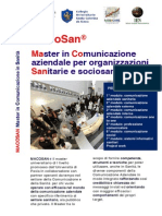 UNIVERSITA' Di PAVIA "Master in Comunicazione Aziendale Per Organizzazioni Sanitarie e Sociosanitarie"