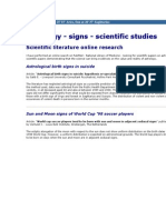 Astrology - Signs - Scientific Studies: Scientific Literature Online Research