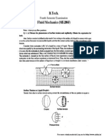 B.Tech. Fluid Mechanics (ME-208-F) : Fourth Semester Examination
