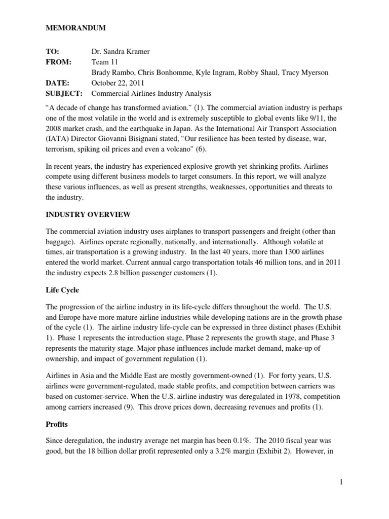 Airline Industry Analysis | PDF | Airlines | Economic Growth