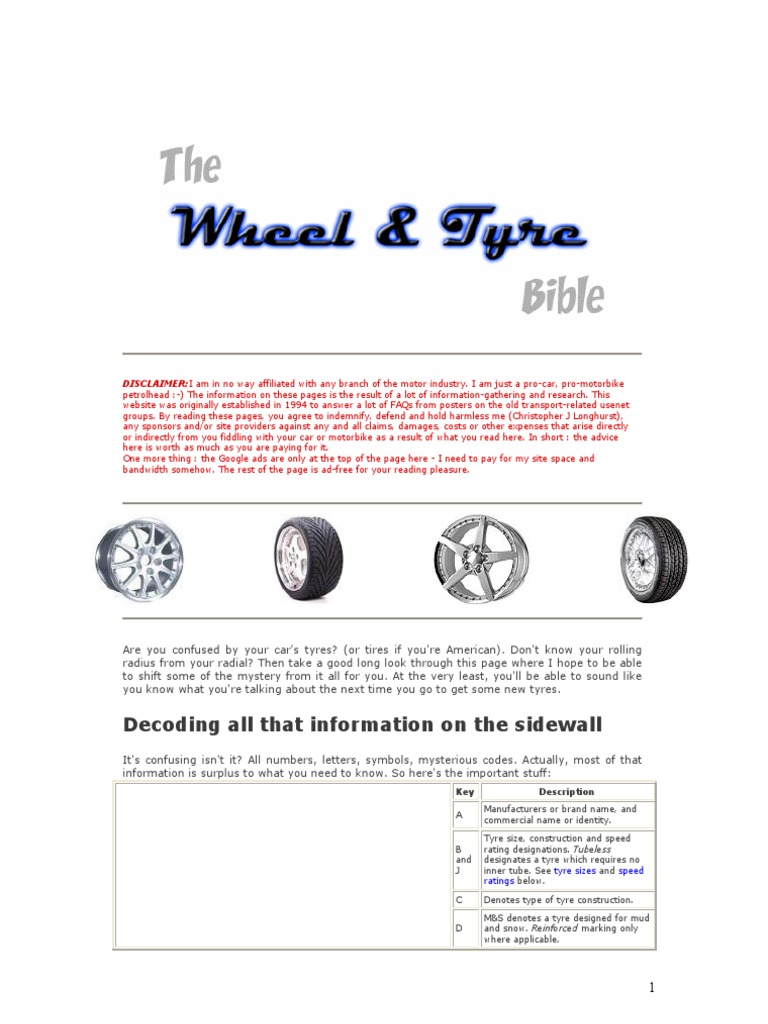 Tyre Manual Tire Transportation Engineering