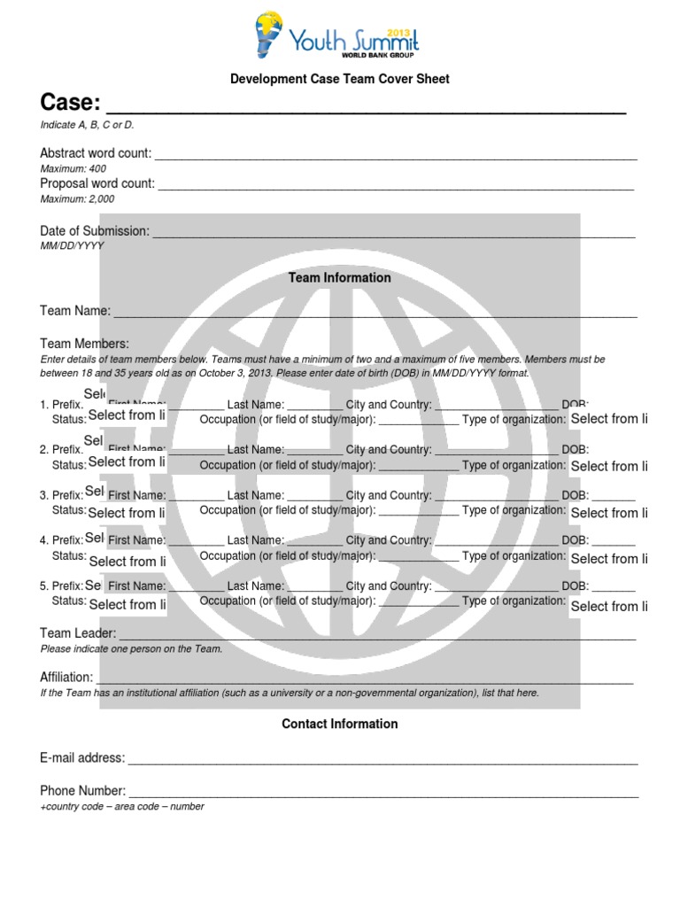 Development Case Team Submission Form | PDF