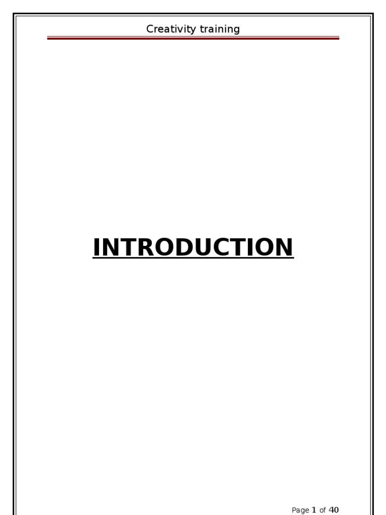 Enhancing Creativity in Business Training | PDF | Creativity ...