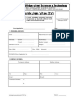 Nust CV Format