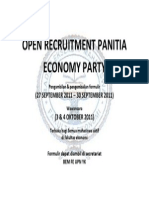 Open Recruitment Panitia Economy Party