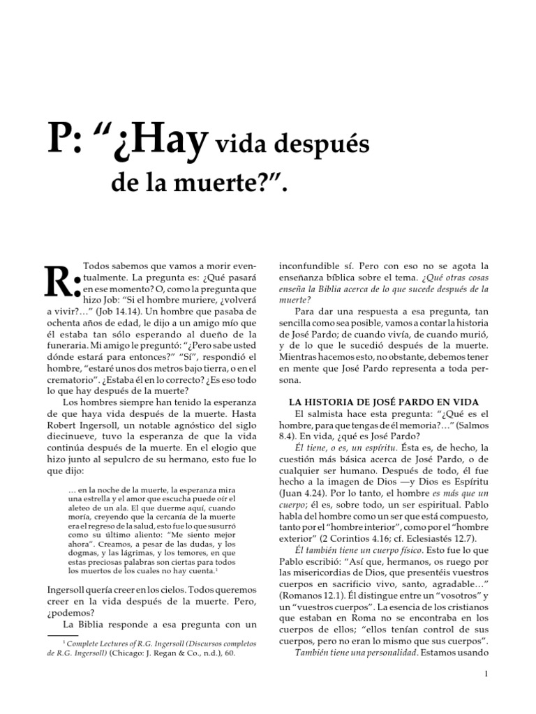 P, Hay Vida Despues de La Muerte PDF | PDF | Religión y espiritualidad