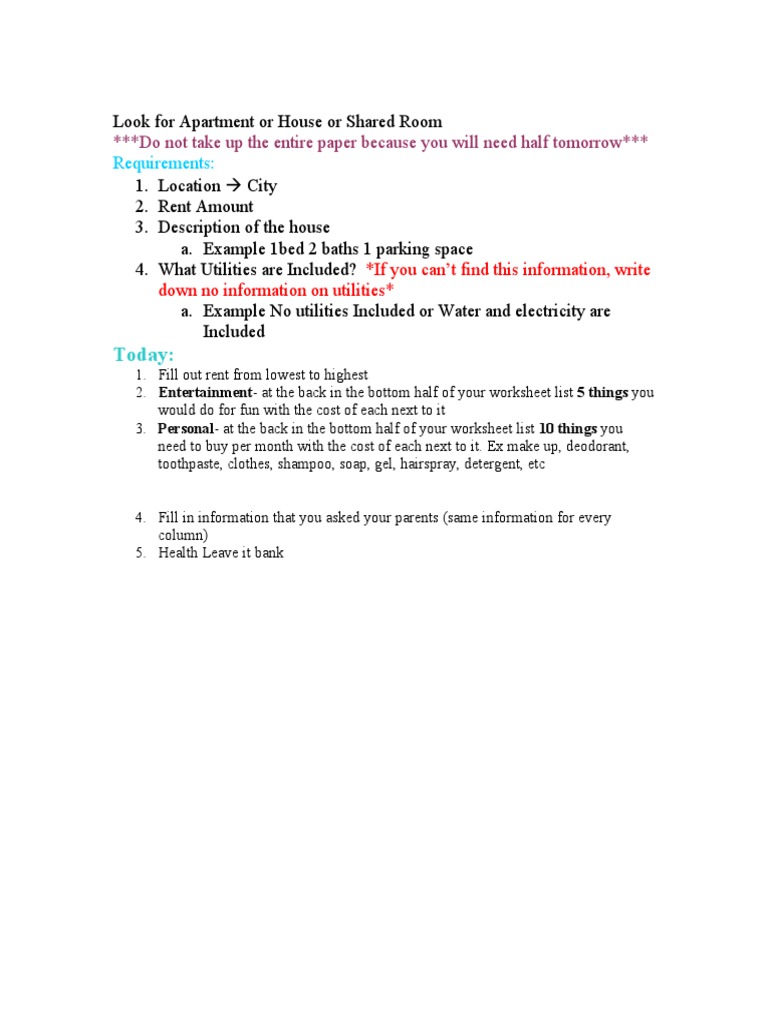 Apartment Search Checklist and Budget Guide | PDF | Law