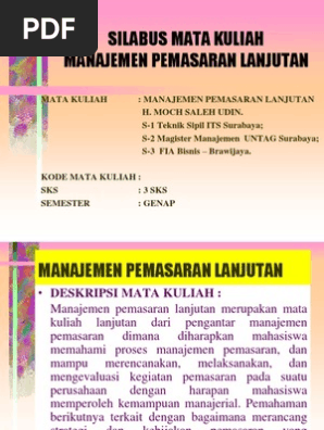 Sap Manajemen Pemasaran Lanjutan