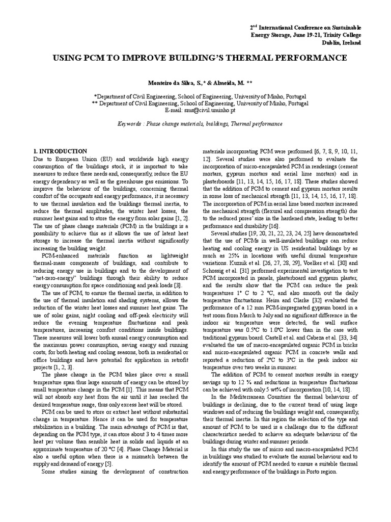 Performance With PCM PDF Hvac Air Conditioning