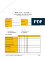 Performance Evaluation: 1. General Information
