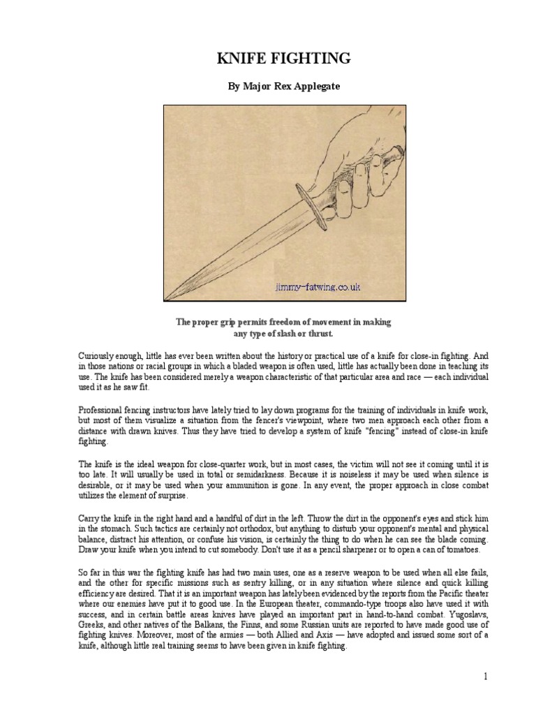 Knife Fighting Techniques and Training | PDF