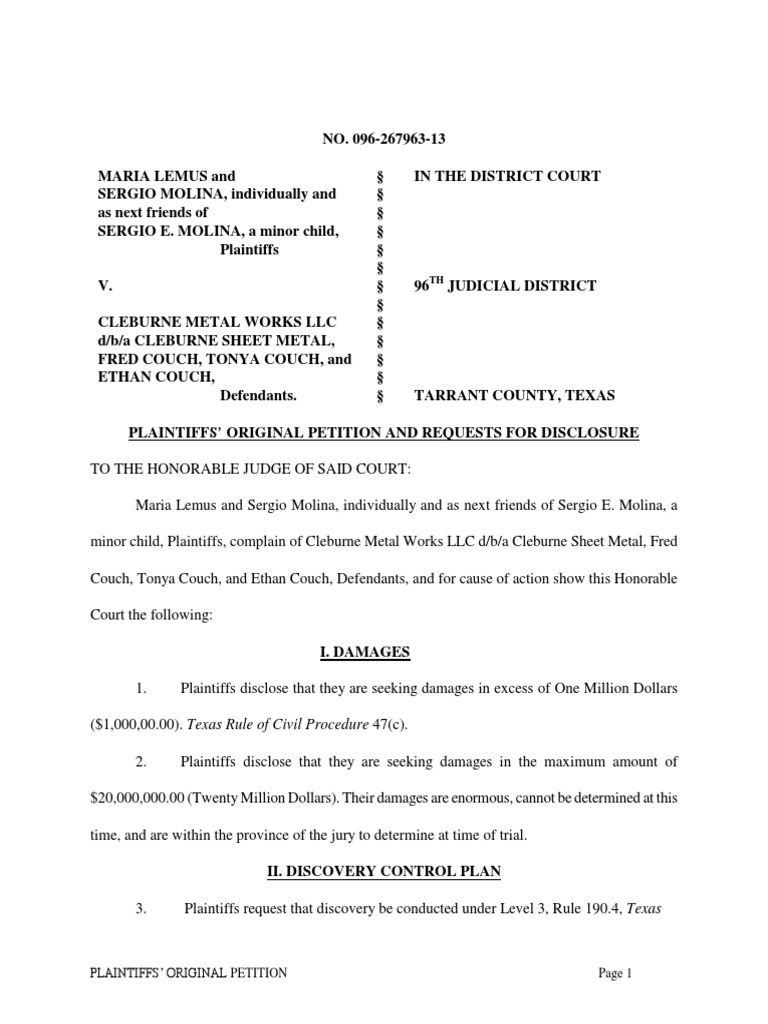 Molina Vs Couch Negligence Driving Under The Influence