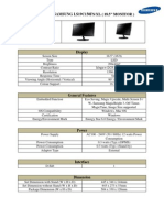 Data Sheet For Samsung Monitor LS19C150FS/XL