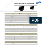 Data Sheet For Samsung Monitor LS19C170BS/XL