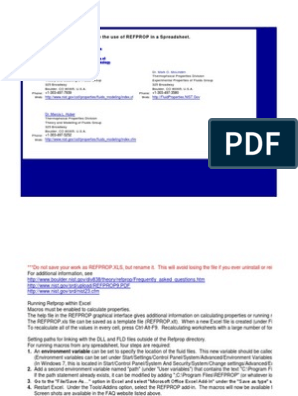 Reference Fluid Thermodynamic and Transport Properties Database (REFPROP)