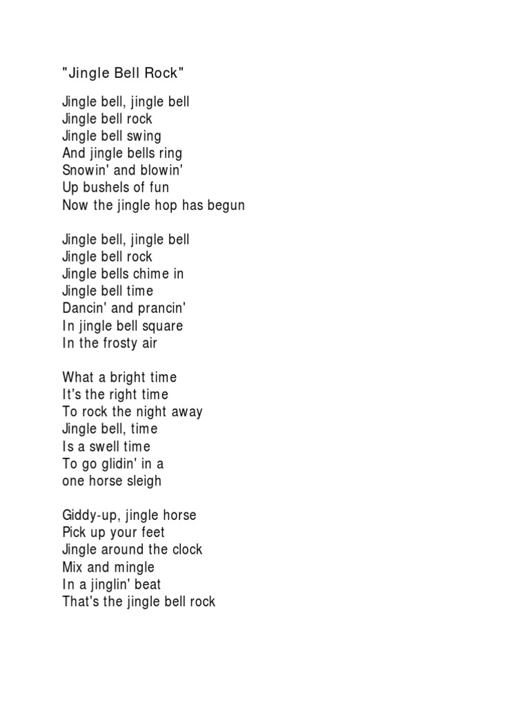 Bobby Helms - Jingle Bell Rock Songtekst - Songteksten - NL - Your Lyrics  Source PDF