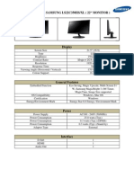 Data Sheet For Samsung LED Monitor LS22C350HS