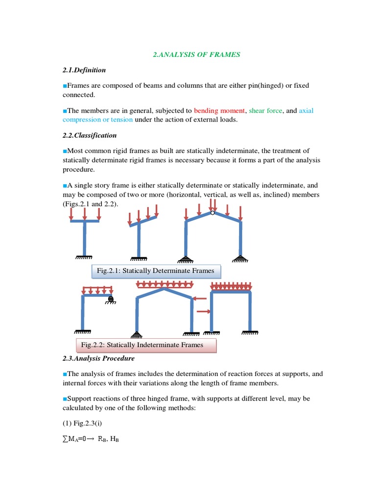 Analysis of Frames PDF Bending Materials Science