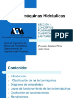 Conceptos fundamentales y clasificación de las turbomáquinas hidráulicas