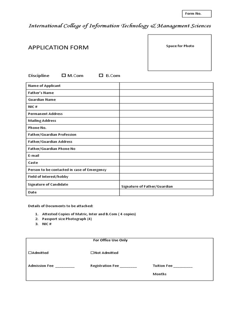 College Admission Application Form | PDF