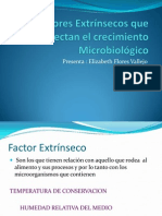 Factores Extrínsecos que afectan el crecimiento Microbiológico