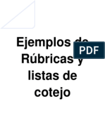 Ejemplos de Rubricas y Listas de Cotejo