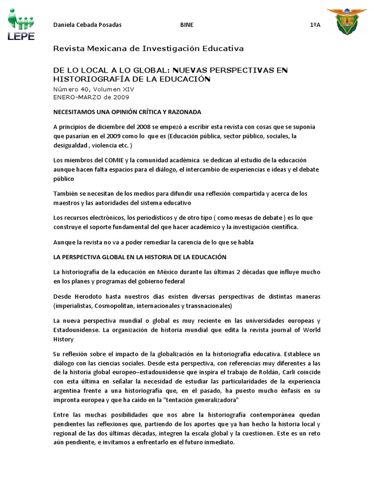 Revista Mexicana de Investigacin Educativa | PDF | Historiografía | Science