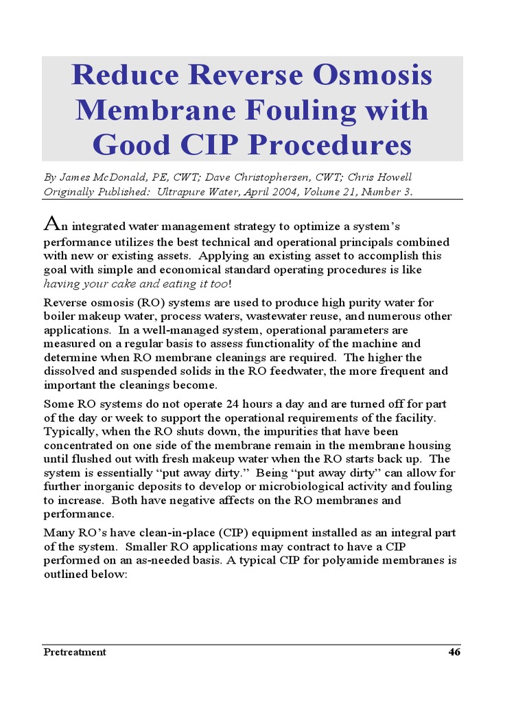 Good Cip System | PDF | Membrane | Ph