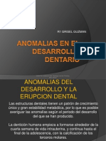 Anomalías del desarrollo y erupción dental