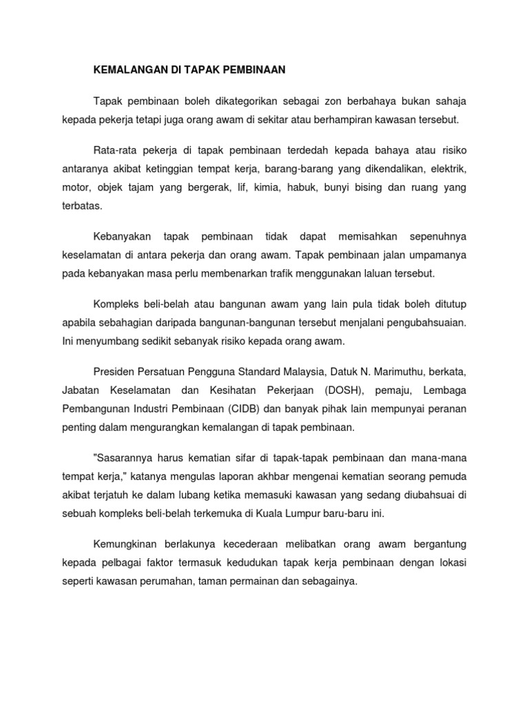 Penulisan Kemalangan