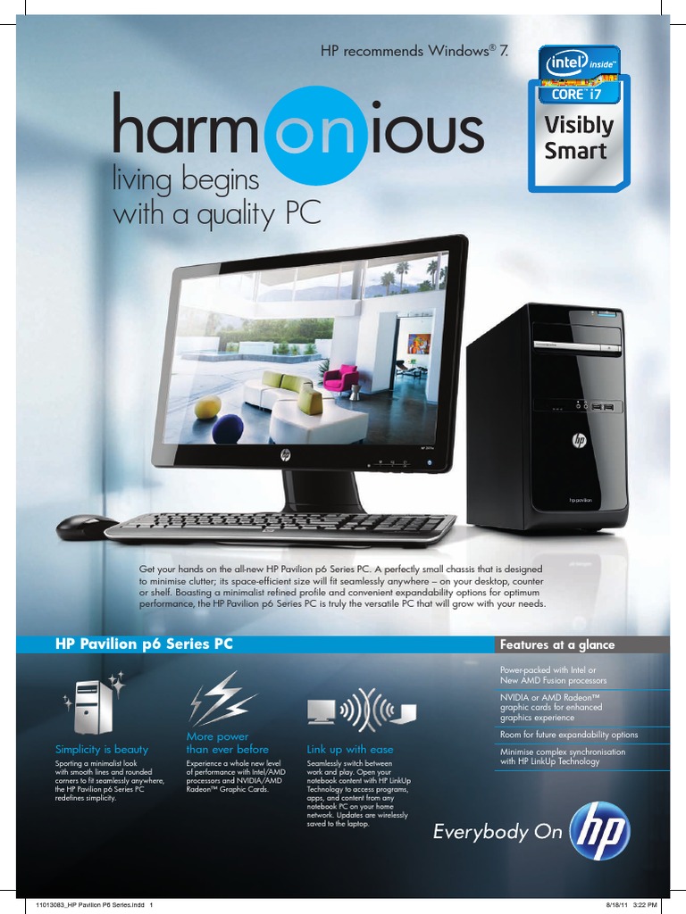 HP Pavilion p6 Series PC LR | PDF | Advanced Micro Devices | Hdmi