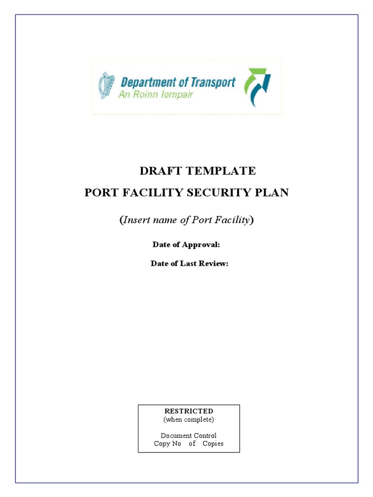 Port Facility security Plan Empty Form Threat Physical Security