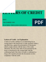 Letters of Credit: Idex December 2003 Teacher: Fernando Hinojosa