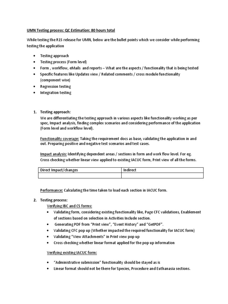 UMN R1S Release Testing Overview | PDF | Email | Communications Protocols
