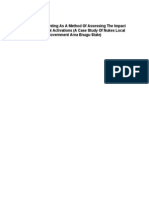 A Social Accounting As A Method of Assessing The Impact of Development Activations (A Case Study of Nukes Local Government Area Enugu State)