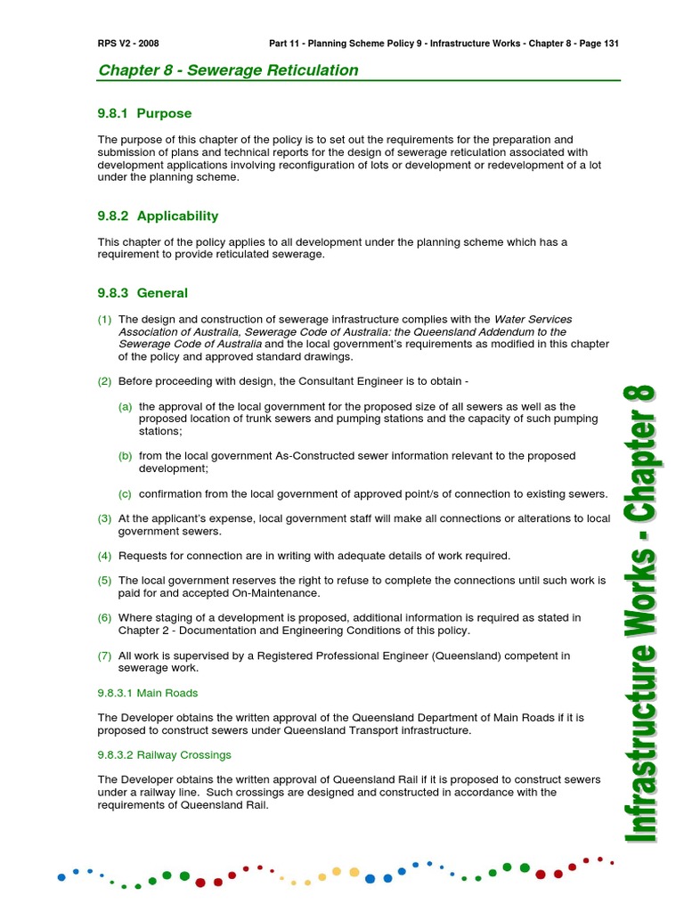 Sewerage Reticulation Design Guidelines | PDF | Sanitary Sewer ...