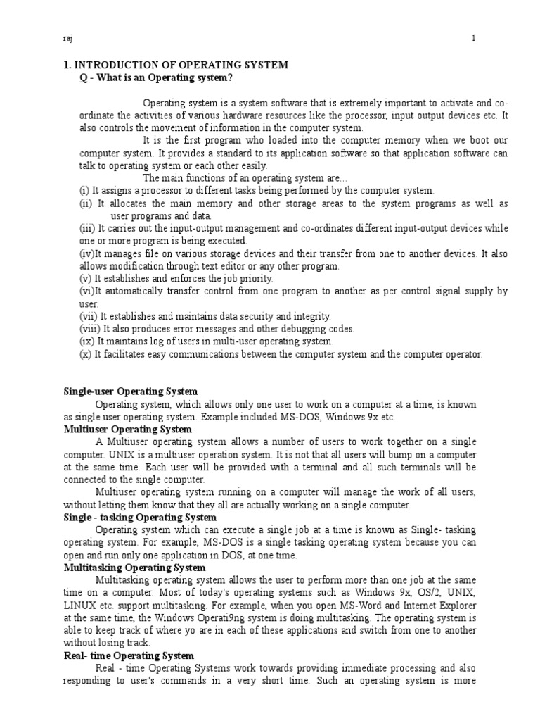 Overview of Operating System Types | PDF | Cache (Computing) | Computer ...