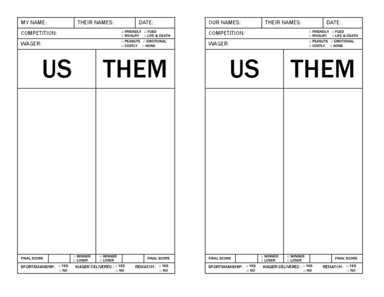 Competition Scorecard Template | PDF