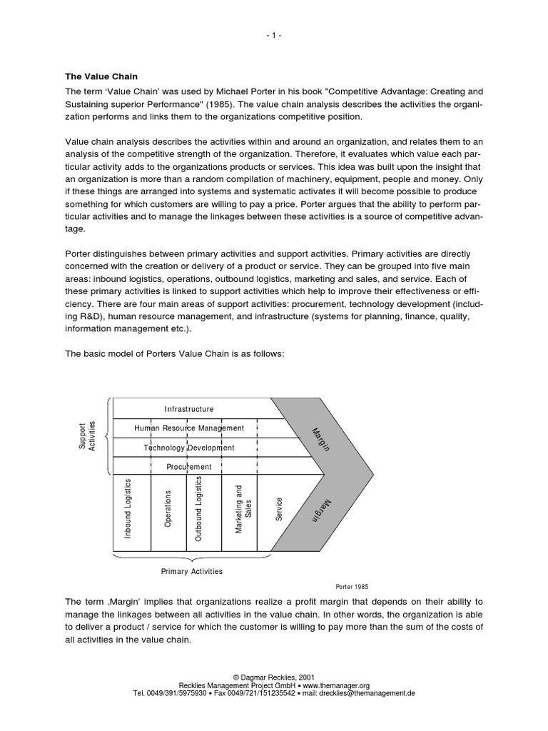 Value Chain | PDF | Value Chain | Logistics