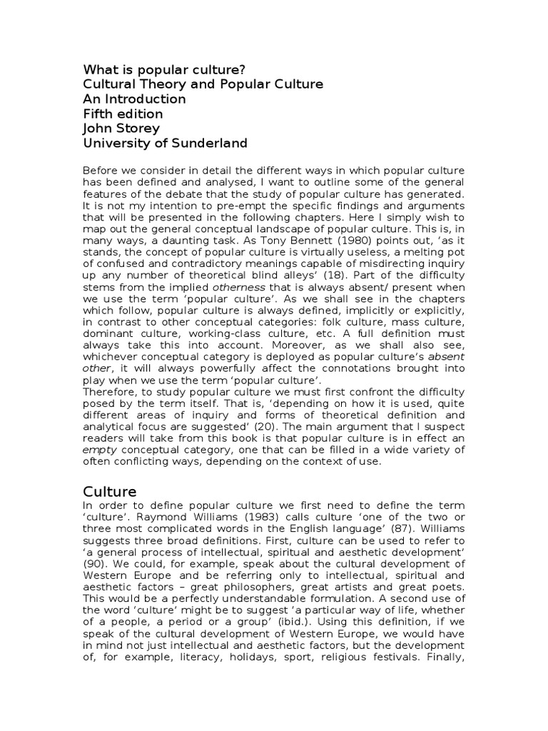 John Storey What Is Popular Culture PDF Ideologies Cultural Studies